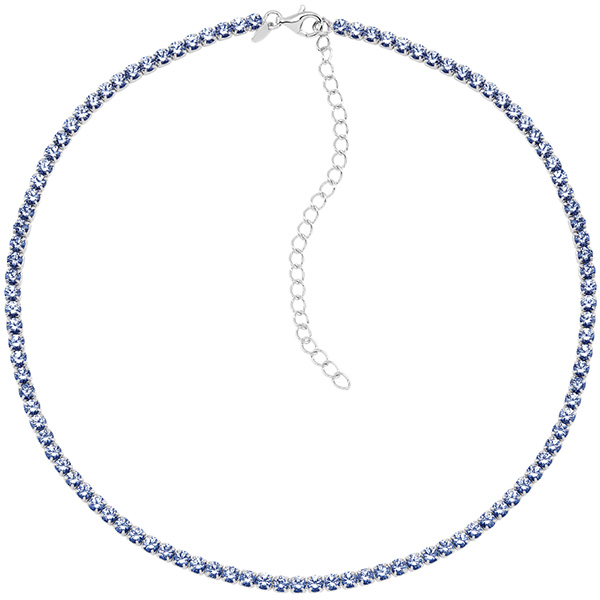 Sterling Silver 3mm Lab-Created Blue Sapphire Necklace