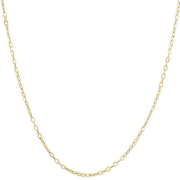 14k Yellow Gold 18in Hollow Flat Rolo Chain 1.4mm