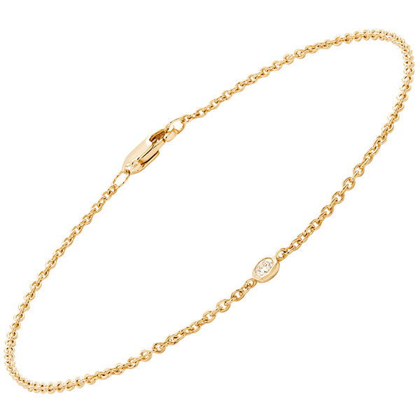 14k Yellow Gold Cable Chain Bracelet with Diamond