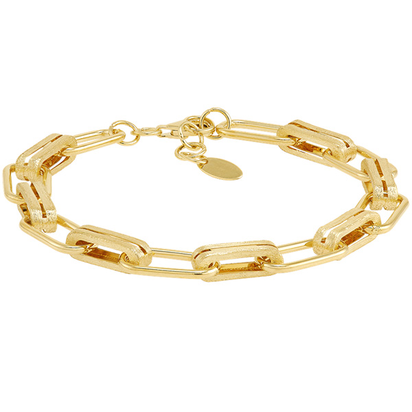  14k Yellow Gold Oval Chain Link Bracelet 7.5in