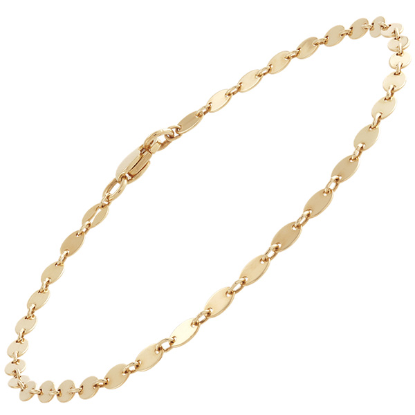 14k Yellow Gold Mirror Oval Disc Link Bracelet RIFDB078733Y75