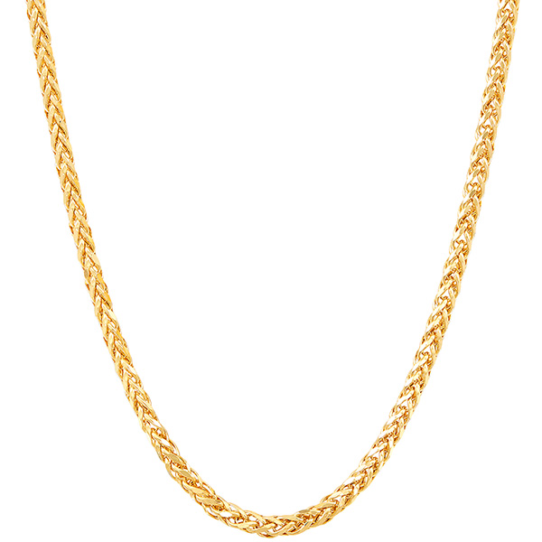 14k Yellow Gold 22in Diamond-cut Spiga Chain 2.5mm Wide