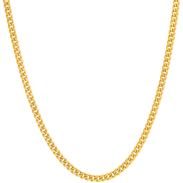14k Yellow Gold Men's 22in Hollow Miami Cuban Link Chain 2.5mm