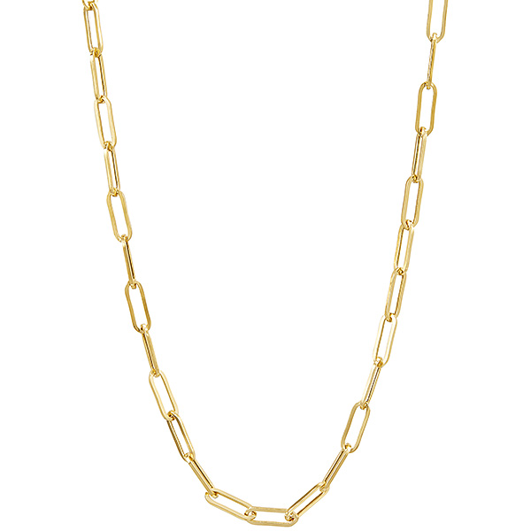 14k Yellow Gold 20in Paper Clip Link Chain 3.1mm