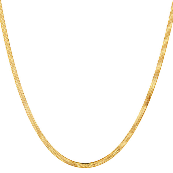 14k Yellow Gold 18in Flexible Herringbone Chain Necklace With Extender