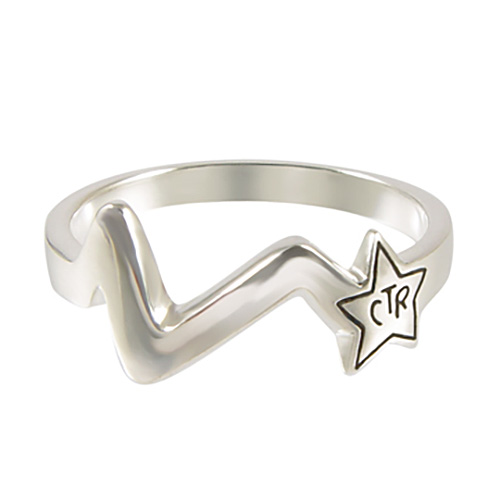 Shooting Star Antiqued CTR Ring - Sterling Silver