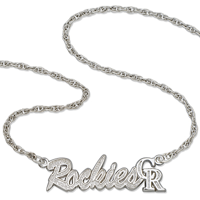 Colorado Rockies 18in Sterling Silver Script Necklace