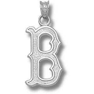 Sterling Silver 3/4in Boston Red Sox B Logo Pendant