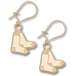 Boston Red Sox 1/2in Dangle Earrings - 10k Yellow Gold