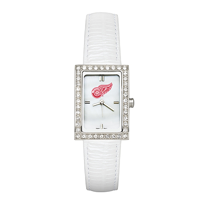 Detroit Red Wings Ladies Allure Watch White Leather Strap
