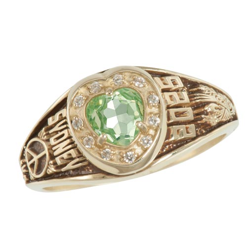FB Jewels Solid Sterling Silver Stackable Expressions Peridot & Diamond Dolphin Ring