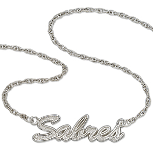 Sterling Silver Buffalo Sabres 18in Script Necklace