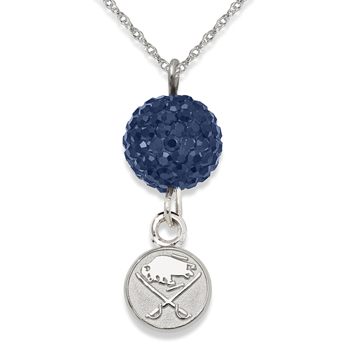 Sterling Silver Buffalo Sabres Crystal Ovation Necklace