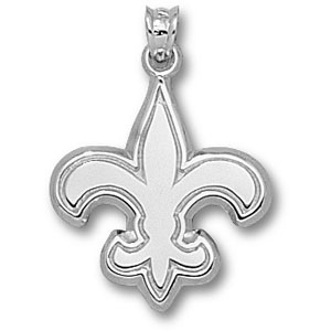 Sterling Silver 5/8in New Orleans Saints Logo Pendant