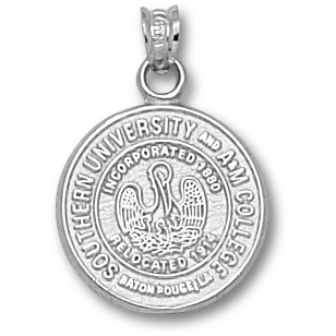 Sterling Silver 5/8in Southern University Seal Pendant