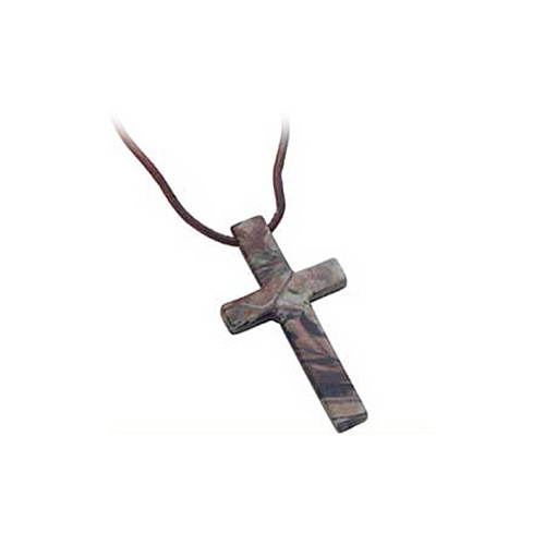 Stainless Steel Realtree Hunter's Camo Cross Necklace