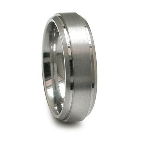 7mm Titanium Ring with Grooves Clearance R1004A Joy Jewelers