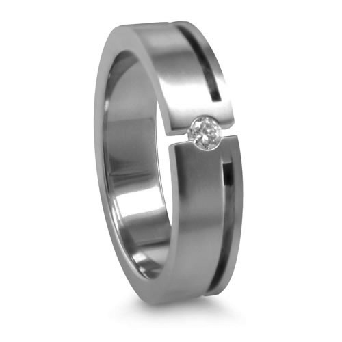 5mm Titanium Ring with Grooves Clearance R716AD Joy Jewelers