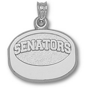 Ottawa Senators 5/8in Sterling Silver Puck Pendant