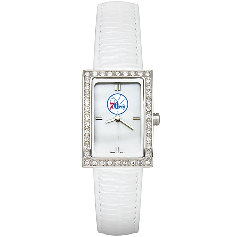 Philadelphia 76ers Ladies Allure Watch White Leather Strap