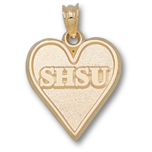 Sam Houston State University Heart Pendant 5/8in 10k Gold