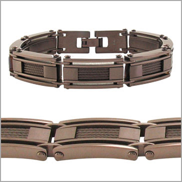 9in PVD Cappuccino Stainless Steel Bracelet