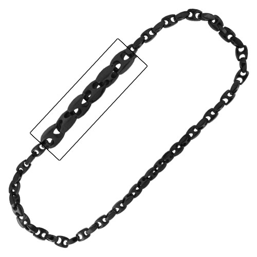 24in PVD Black Necklace - Stainless Steel