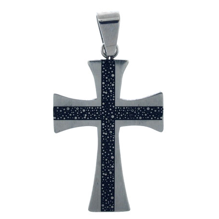 1 1/2in Stainless Steel Etched Cross