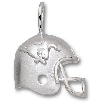 SMU 3/4in Football Pendant Sterling Silver