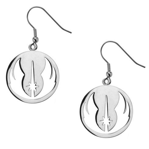 Stainless Steel Star Wars Jedi Order Hook Dangle Earrings