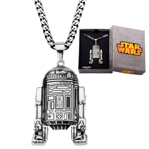 Stainless Steel Star Wars R2D2 Pendant on 22in Chain