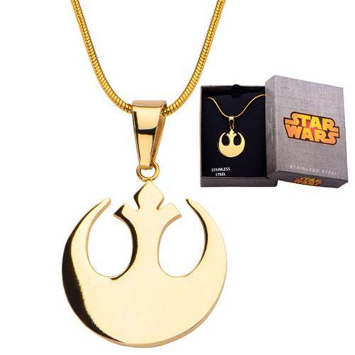 Gold-plated Stainless Steel Rebel Alliance Small Pendant with Chain
