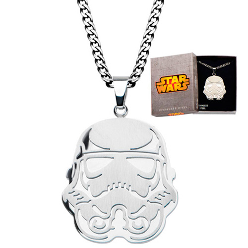 Stainless Steel Star Wars Storm Trooper Pendant on 22in Chain