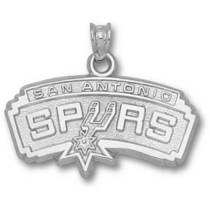 Sterling Silver 1in San Antonio Spurs Logo Pendant