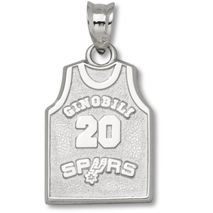 San Antonio Spurs Ginobili 5/8in. Sterling Silver