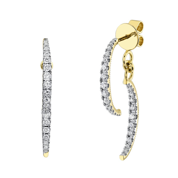 Sloane Street 18k Yellow Gold Diamond Double Crescent Moon Earrings