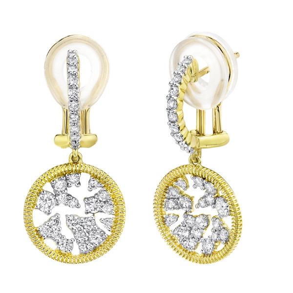 Sloane Street 18k Yellow Gold Diamond Celestial Drop Earrings With Strie Detail