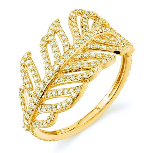 Sloane Street 18k Yellow Gold .66 ct tw Diamond Feather Wrap Ring