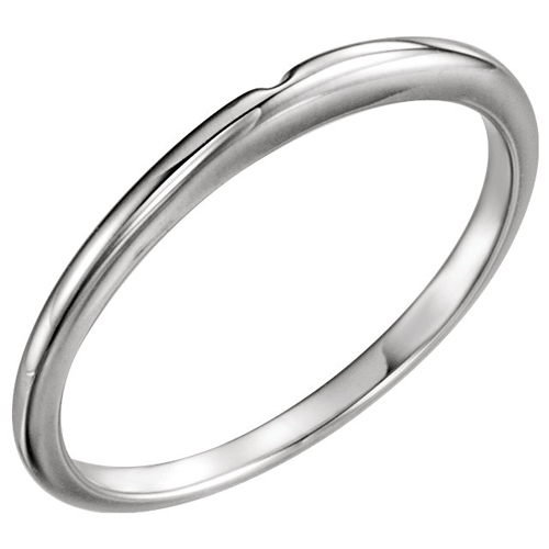 14kt White Gold Wedding Band for Solitaire No. 2