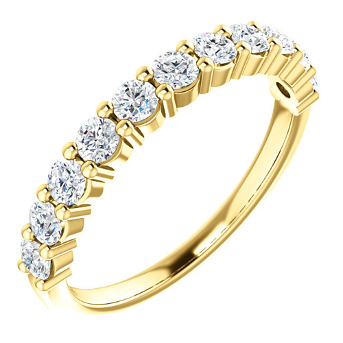 14kt Yellow Gold 1/2 ct 11-Stone Shared Prong Diamond Anniversary Ring