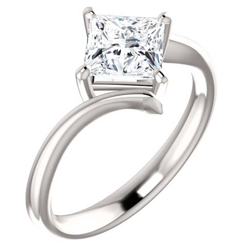 1.36 ct tw Square Forever One Moissanite Kite Ring Platinum