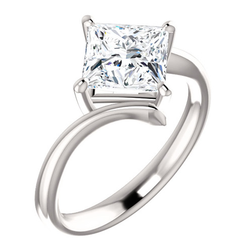 2.1 ct tw Square Forever One Moissanite Kite Ring Platinum