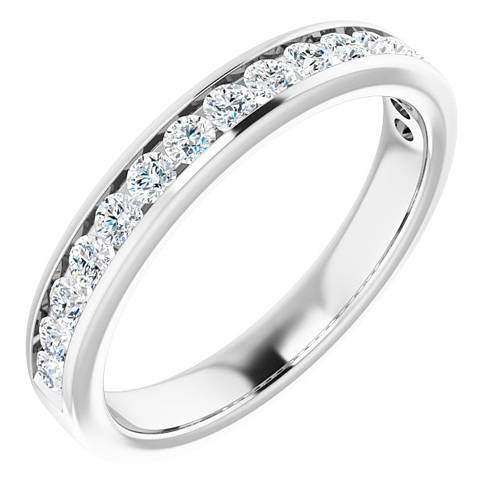 14k White Gold 1/2 ct tw Lab-Grown Diamond Channel Set Anniversary Band