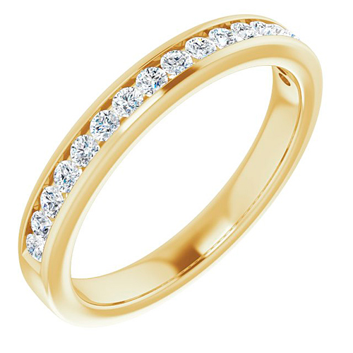 14k Yellow Gold 1/3 ct tw Lab-Grown Diamond Channel Set Anniversary Band