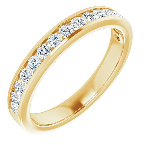 14k Yellow Gold 1/2 ct tw Lab-Grown Diamond Channel Set Anniversary Band