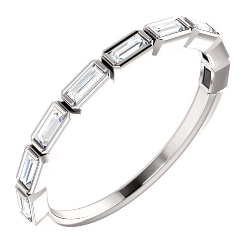 Platinum 1/4 ct Diamond Baguette Bezel Ring