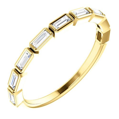 14k Yellow Gold 1/4 ct Diamond Baguette Bezel Ring