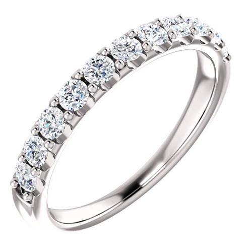 Platinum 1/2 ct Shared Prong Diamond Anniversary Ring