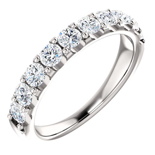 Platinum 1 ct Shared Prong Diamond Anniversary Ring