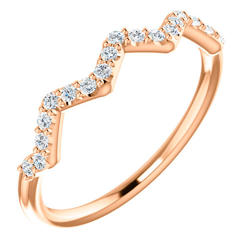 14kt Rose Gold 1/5 ct tw Diamond Stackable Zig Zag Ring